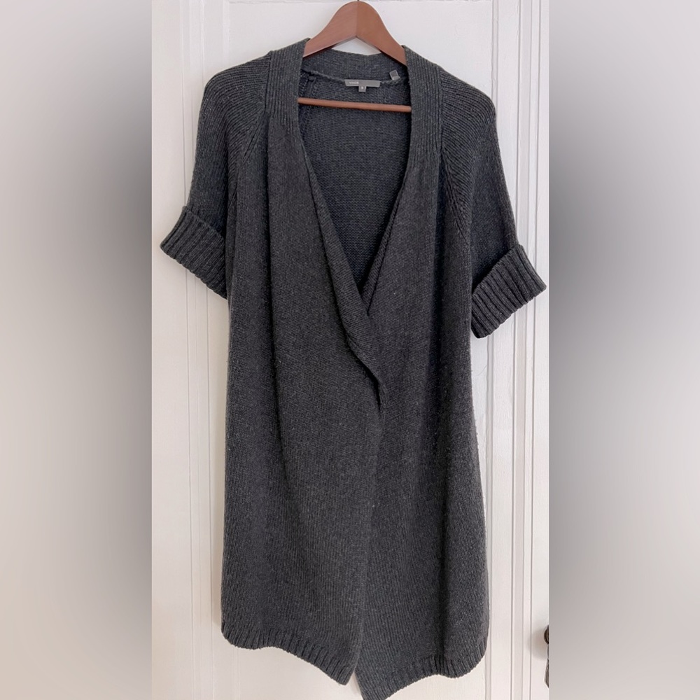 Vince Open Cardigan Sweater - Charcoal Grey